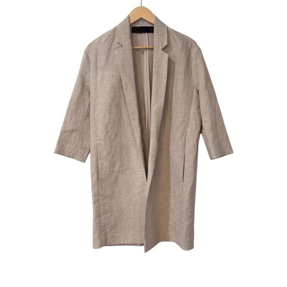 Jenni Kayne Womens Linen Trench Coat Small Missing Belt
